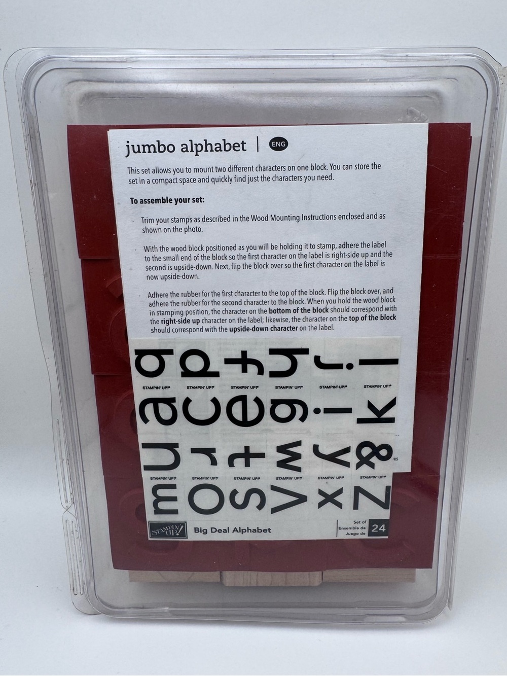 Stampin UP! Big Deal Jumbo Alphabet Set Rubber Stamp NEW Unmounted Craft Supply
